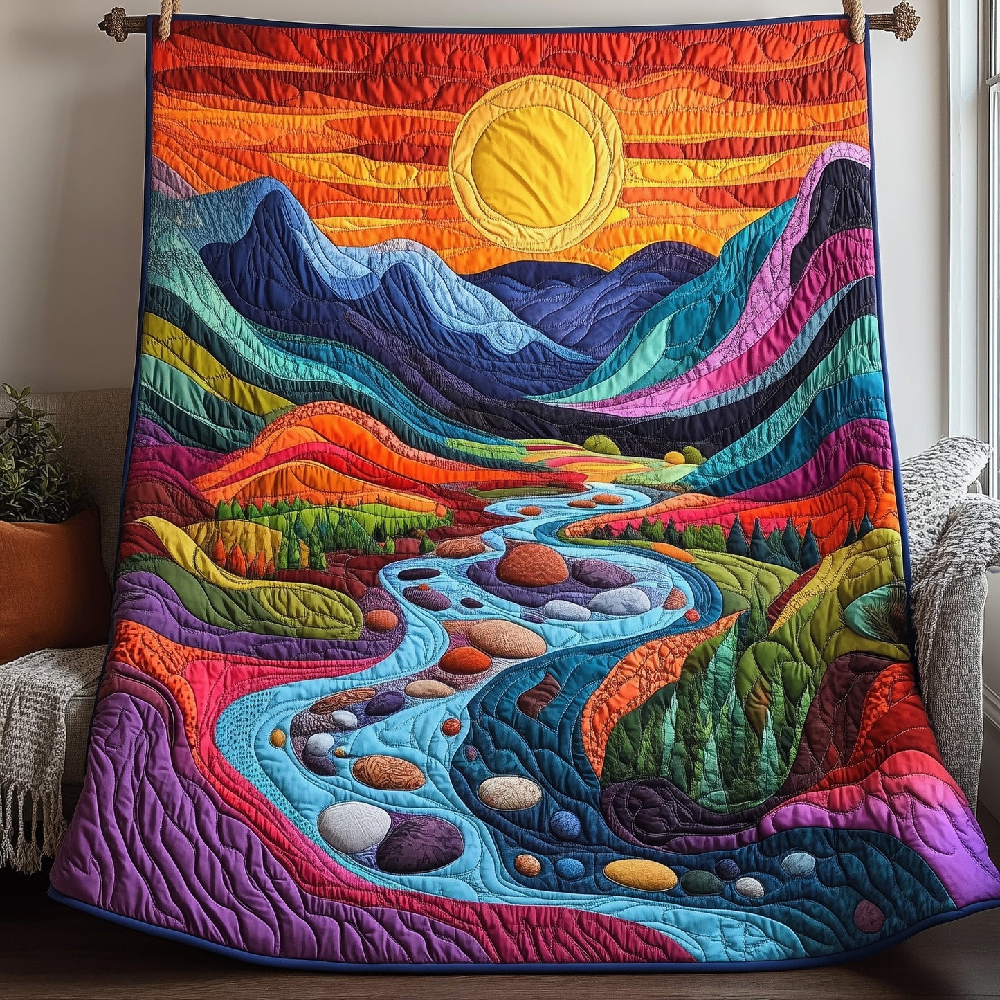 The Radiant Stream Quilted Blanket GFTOAB3221