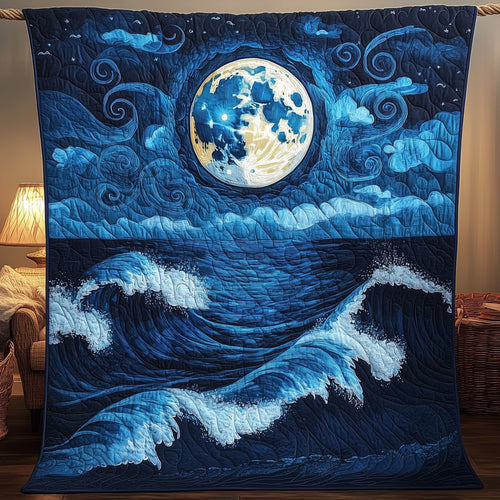 Mystic Blue Moon Quilted Blanket GFTOAB3265