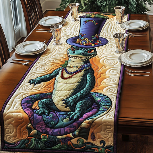 Alligator Mardi Gras Quilted Table Runner GFTOAB3516
