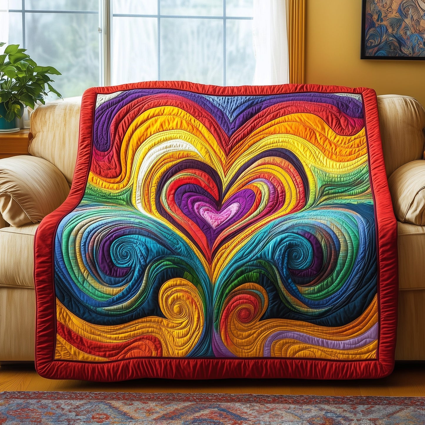 Heart of the Rainbow Quilted Blanket GFTOAB3570