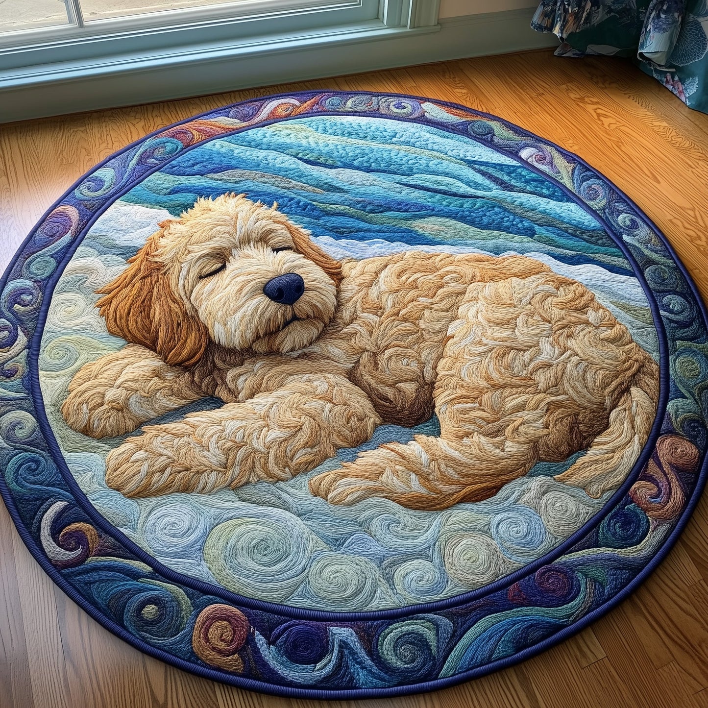 Beach Dreamy Doodle Quilted Round Mat GFTOAB3612