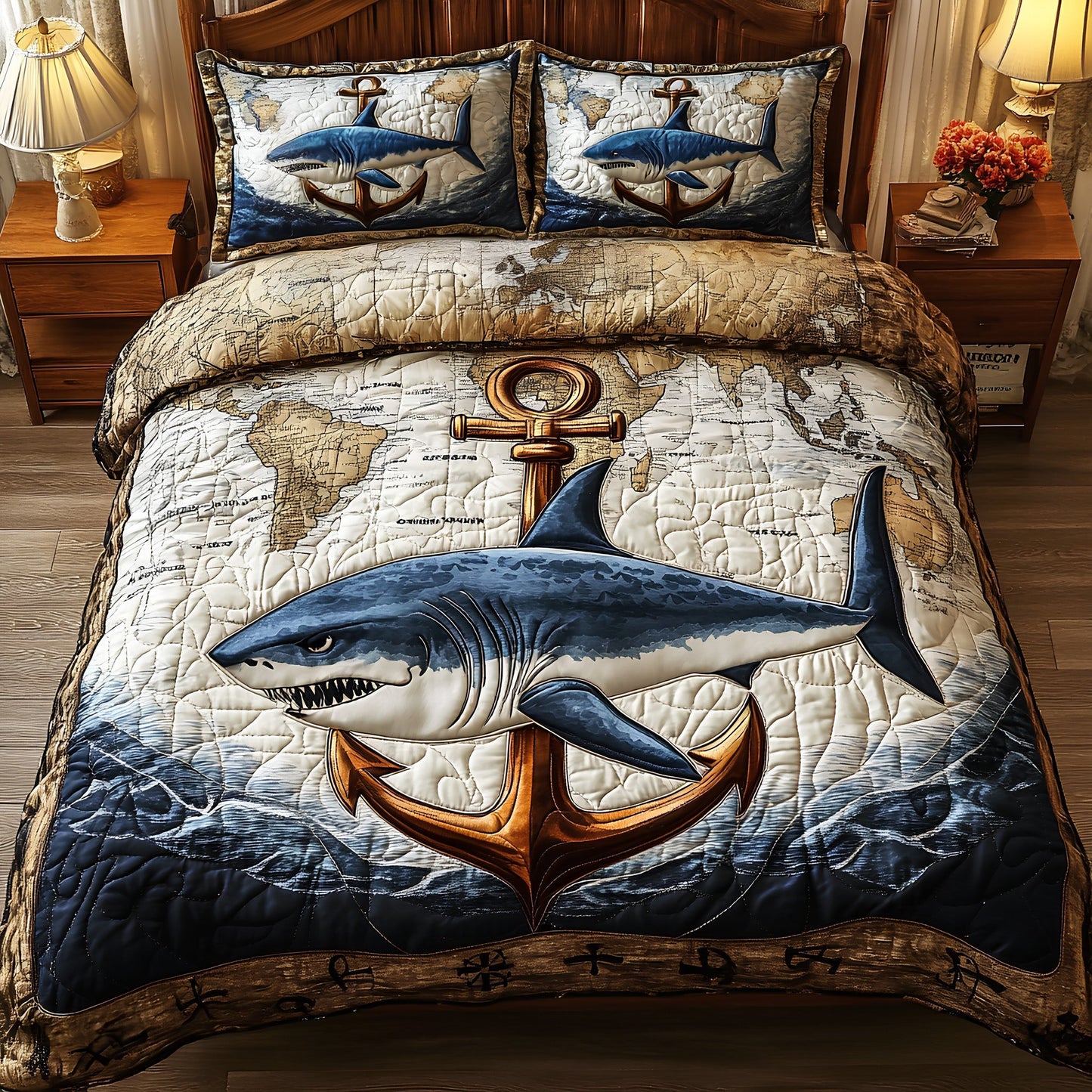 Terror of the Deep 3-Piece Quilted Bedding Set GFTOAB3889