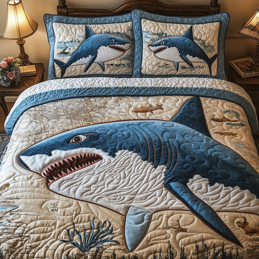 Shark 3-Piece Quilted Bedding Set GFTOAB3915