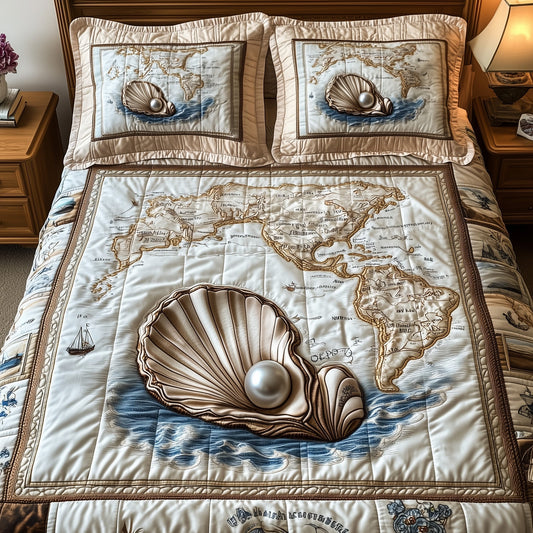 Shell 3-Piece Quilted Bedding Set GFTOAB3966