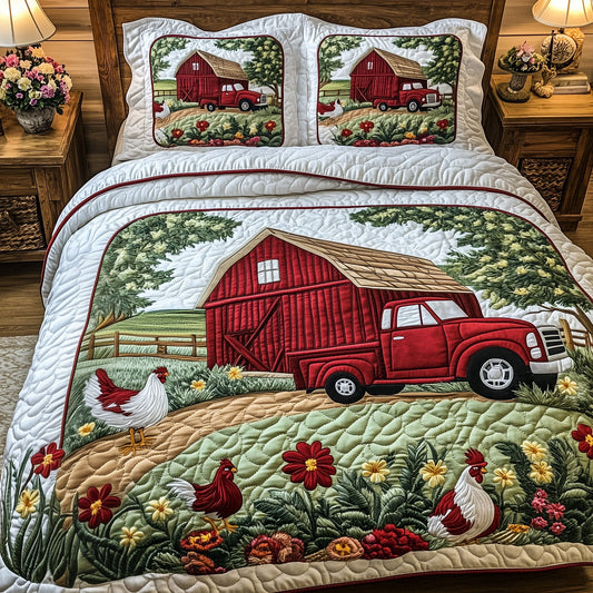 Farmhouse Hauler 3-Piece Quilted Bedding Set GFTOAB3996