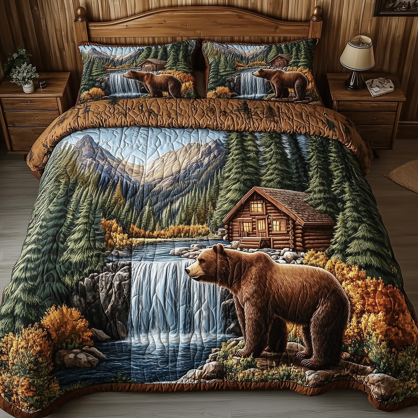 Rustic Retreat 3-Piece Quilted Bedding Set GFTOAB4091