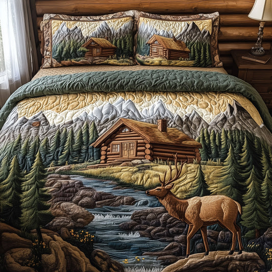 Rustic Cabin 3-Piece Quilted Bedding Set GFTOAB4114