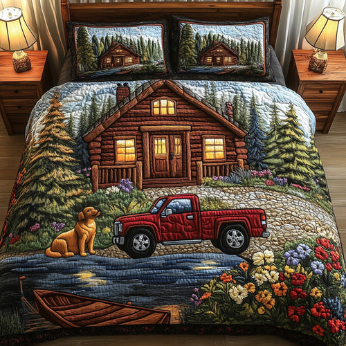 Rustic Cabin 3-Piece Quilted Bedding Set GFTOAB4117