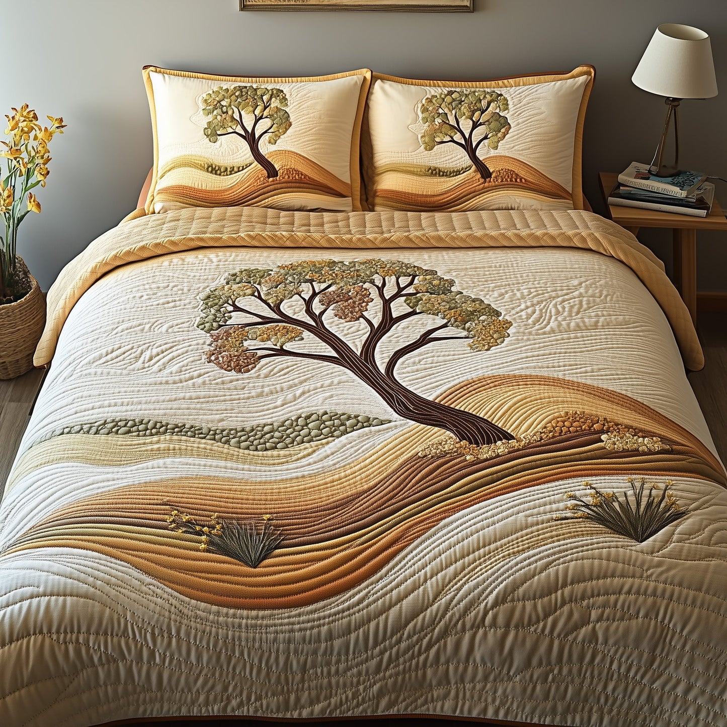 Silent Nature 3-Piece Quilted Bedding Set GFTOAB4293