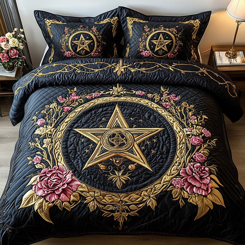 Gothic Pentagram 3-Piece Quilted Bedding Set GFTOAB4309