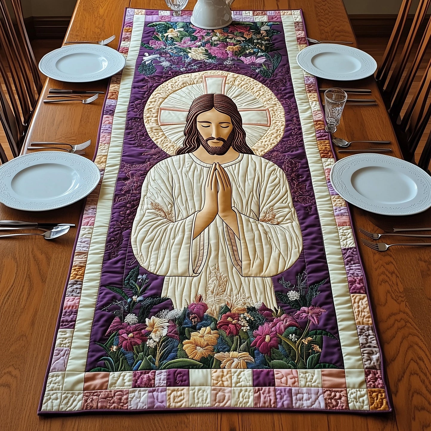 Sacred Moments of Prayer Quilted Table Runner GFTOAB4322