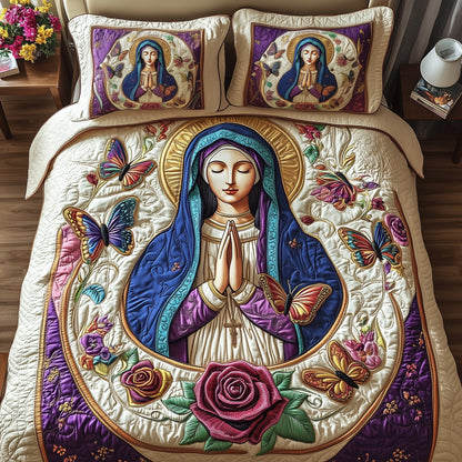 Holy Mary 3-Piece Quilted Bedding Set GFTOAB4475