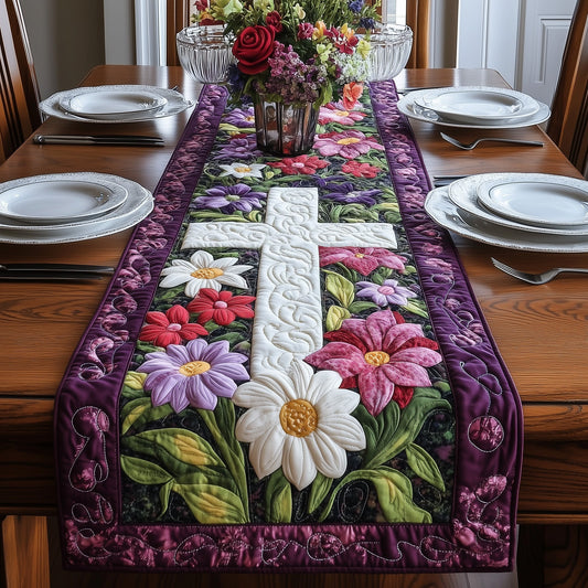Blooming Faith Quilted Table Runner GFTOAB4579