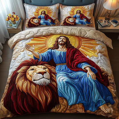 Crown and Cross 3-Piece Quilted Bedding Set GFTOAB4850