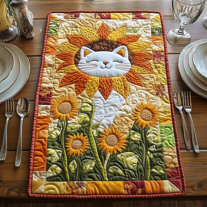 Sunflower Cat Quilted Table Runner GFTOAB4949