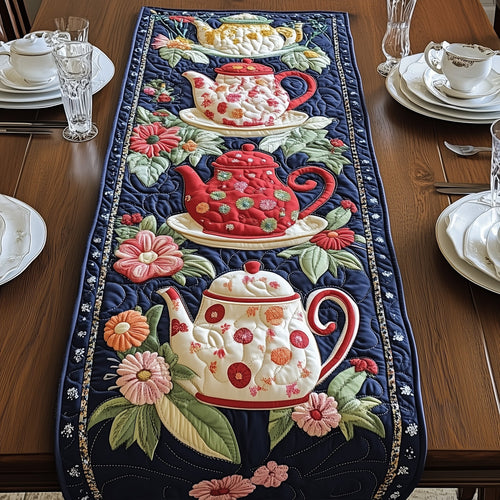 Floral Teapot Quilted Table Runner GFTOAB4985