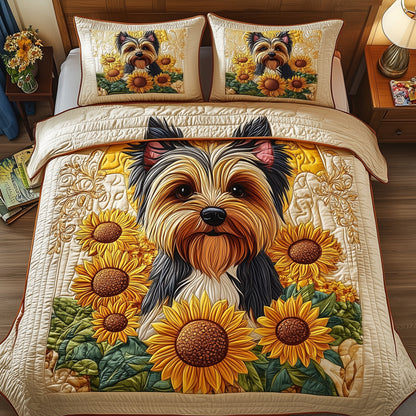 Yorkshire Terrier 3-Piece Quilted Bedding Set GFTOAB5031