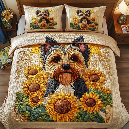 Yorkshire Terrier 3-Piece Quilted Bedding Set GFTOAB5031