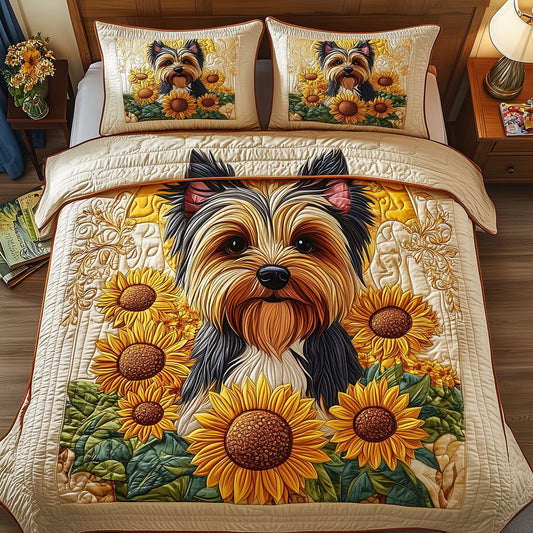 Yorkshire Terrier 3-Piece Quilted Bedding Set GFTOAB5031