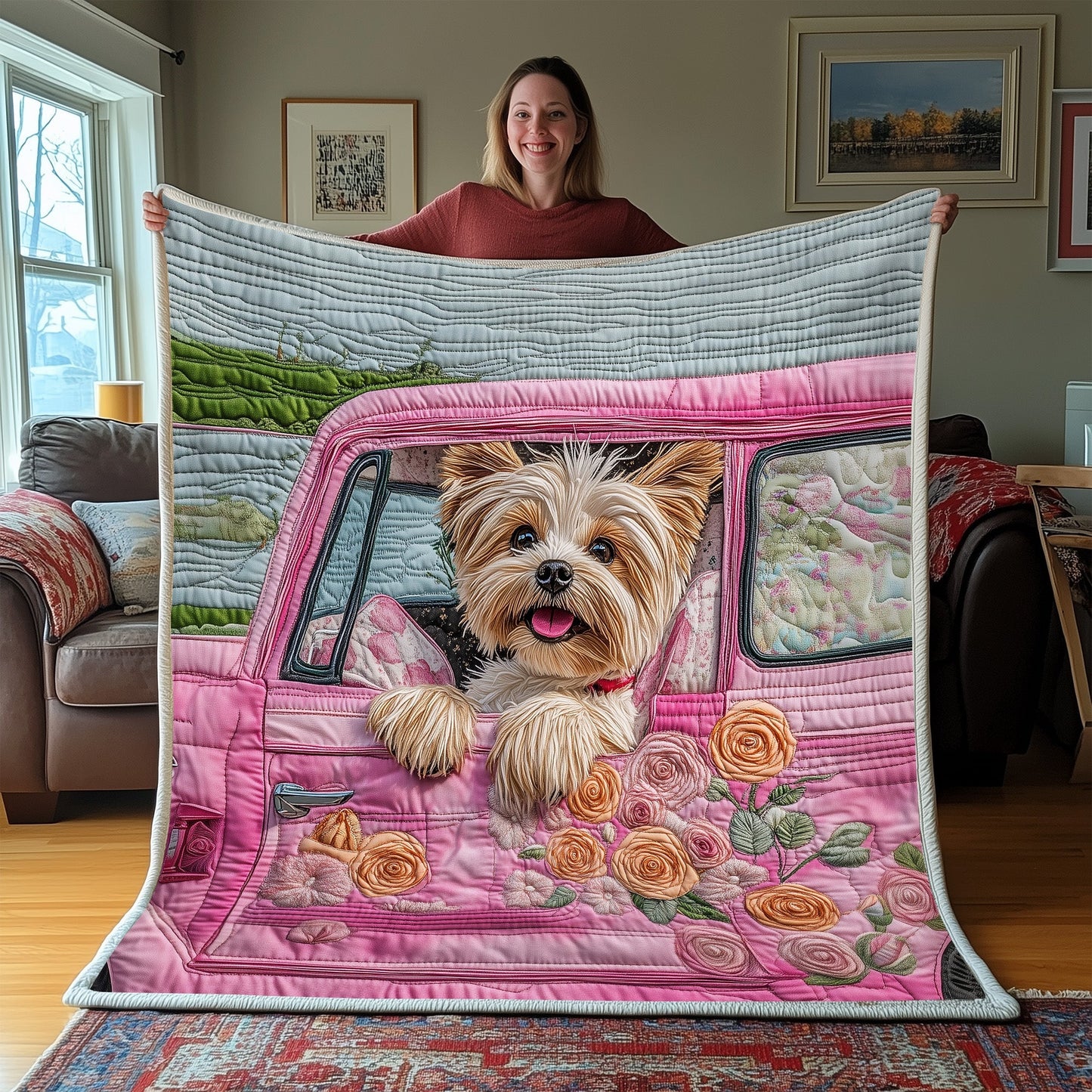 Yorkshire Terrier Quilted Blanket GFTOAB5070