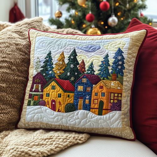 Christmas Village Quilted Pillow Case GFTOAB642