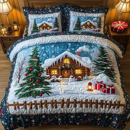 Peaceful Snow Cabin Duvet Cover Set GFTOHD10026
