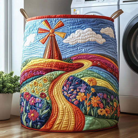 Windmill Meadow Quilted Laundry Basket GFTOHD10276