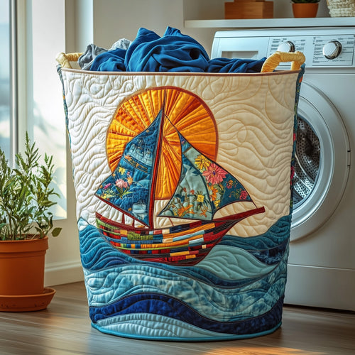 Sailling Ship Quilted Laundry Basket GFTOHD10401