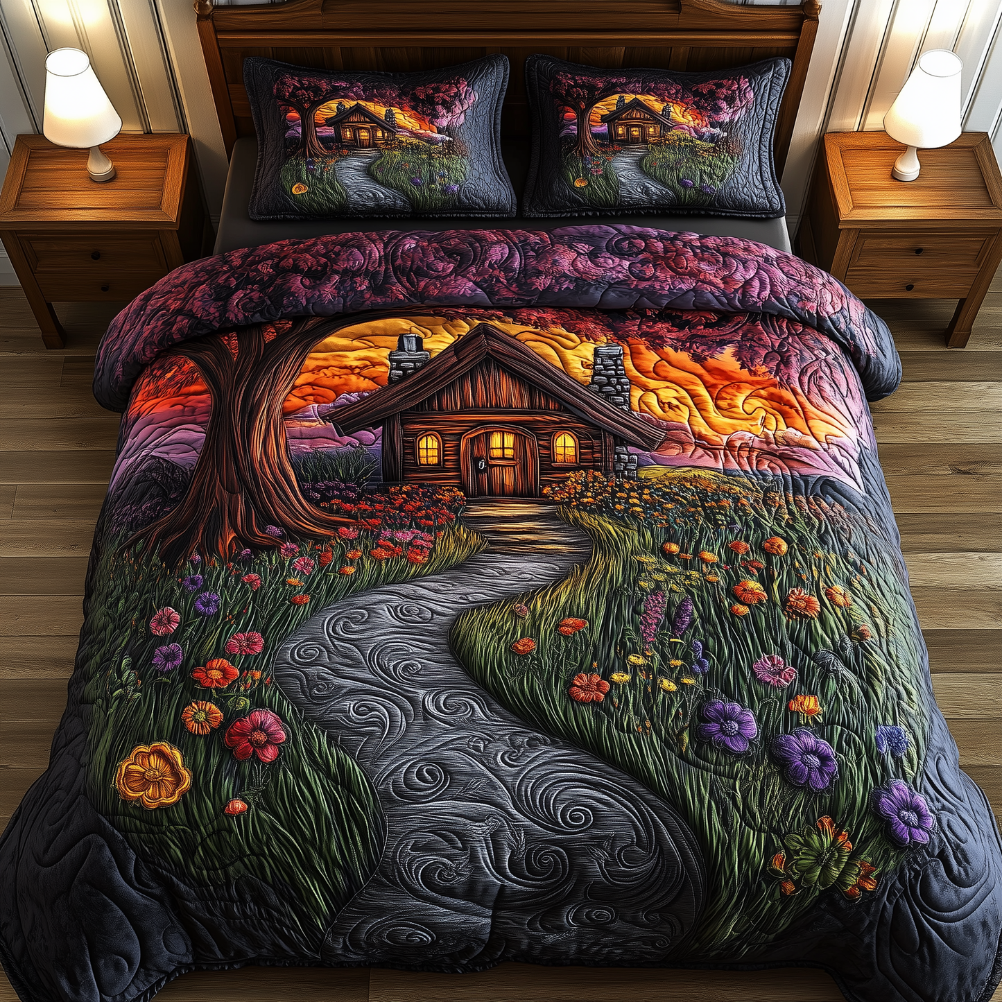 Sunset Serenity Homestead 3-Piece Quilted Bedding Set GFTOHD1059