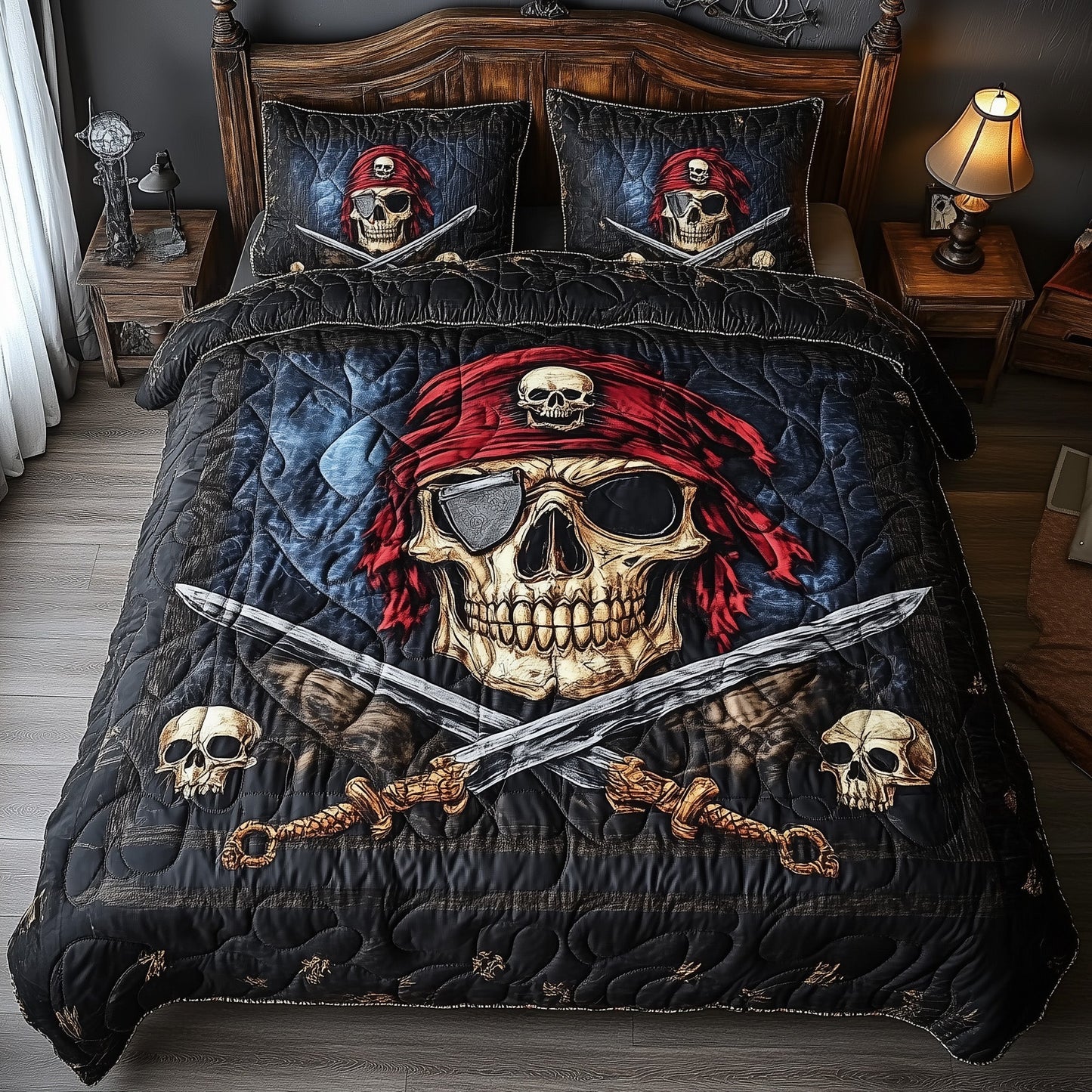 Pirate Skull Duvet Cover Set GFTOHD10608