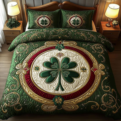 Lucky Irish Shamrock 3-Piece Quilted Bedding Set GFTOHD1080