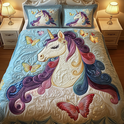 Dreamlight Unicorn 3-Piece Quilted Bedding Set GFTOHD1117