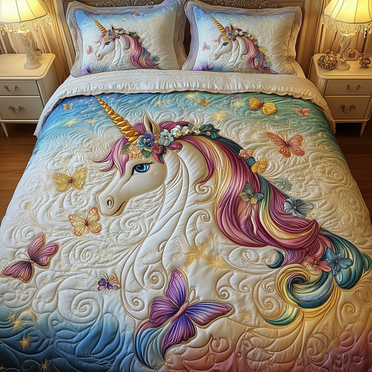Dreamlight Unicorn 3-Piece Quilted Bedding Set GFTOHD1118