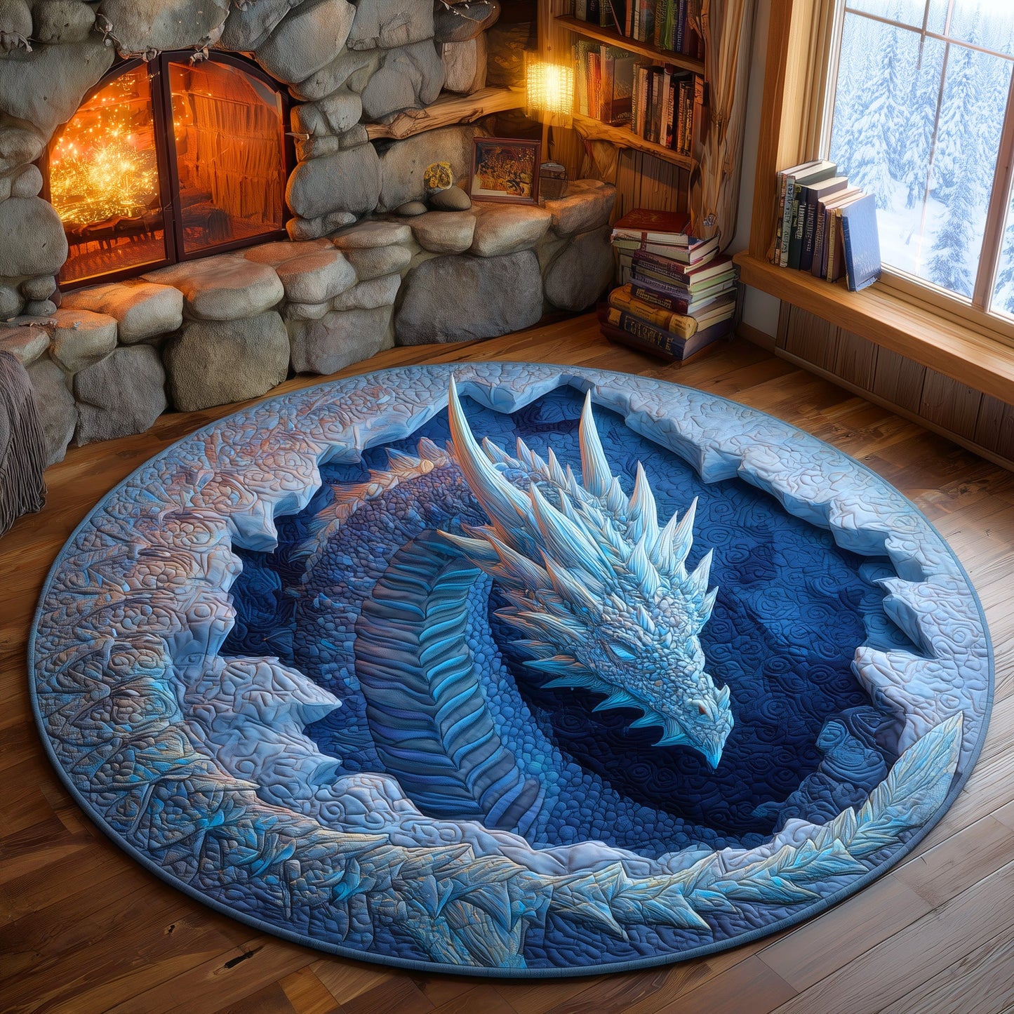 Majestic Dragon Quilted Round Mat GFTOHD11213
