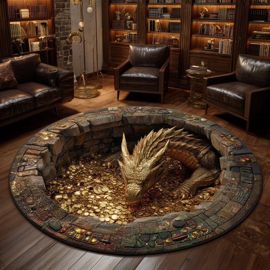 Majestic Dragon Quilted Round Mat GFTOHD11218