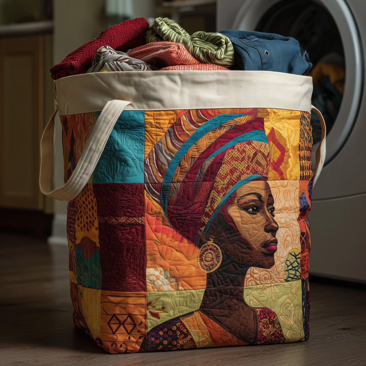 Golden Queens Quilted Laundry Basket GFTOHD11285