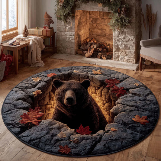 Rustic Bear Quilted Round Mat GFTOHD11340