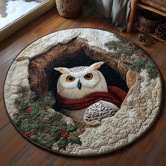 Christmas Snowy Owl Quilted Round Mat GFTOHD11405