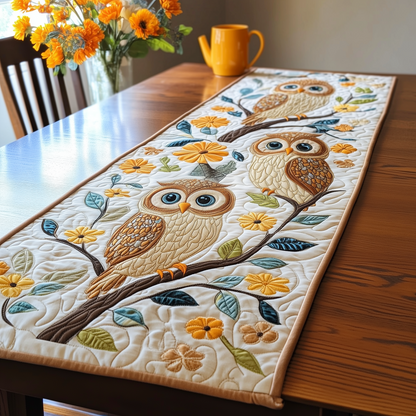 Autumn Owl Symphony Quilted Table Runner GFTOHD115