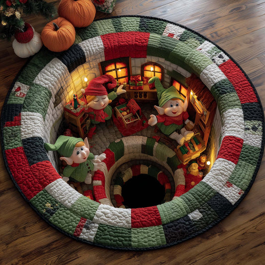 Elf Workshop Portal Quilted Round Mat GFTOHD11626