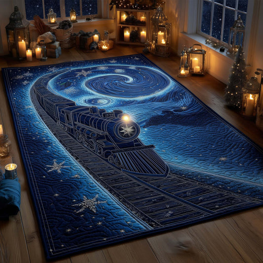 Midnight Blue Magical Train Area Rug GFTOHD11830