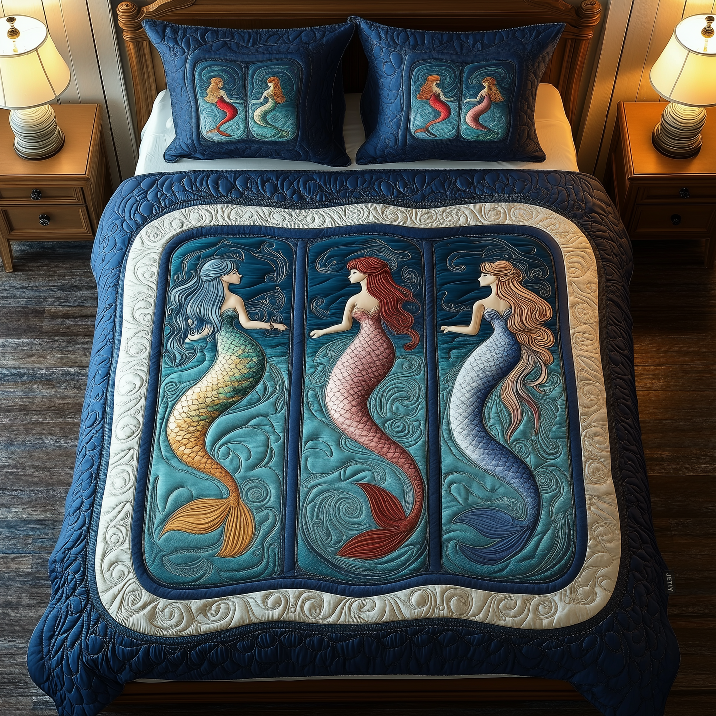 Ocean Mermaid Paradise 3-Piece Quilted Bedding Set GFTOHD1199
