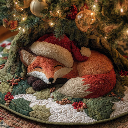 Woodland Fox Christmas Quilted Tree Skirt GFTOHD12005