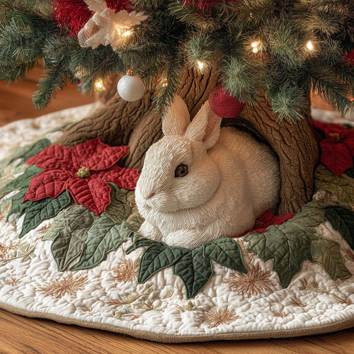 Winter Bunny Nest Quilted Tree Skirt GFTOHD12006