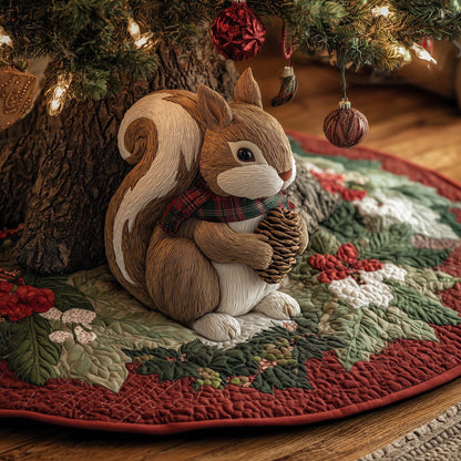 Squirrel Gathering Quilted Tree Skirt GFTOHD12009