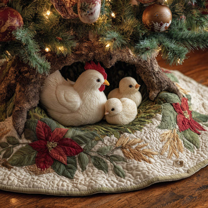 Christmas Hen & Chicks Quilted Tree Skirt GFTOHD12012