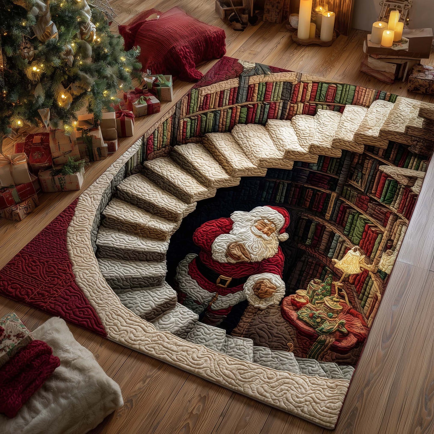 Santa Library Basement Area Rug GFTOHD12145