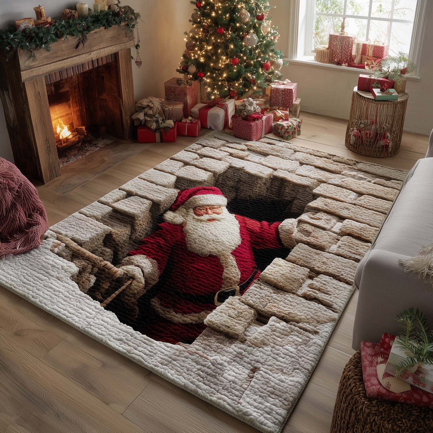 Christmas Santa Journey Area Rug GFTOHD12159