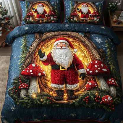 Holiday Santa Delight 3-Piece Quilted Bedding Set GFTOHD12660