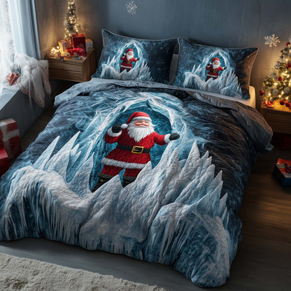 Holiday Santa Delight 3-Piece Quilted Bedding Set GFTOHD12663
